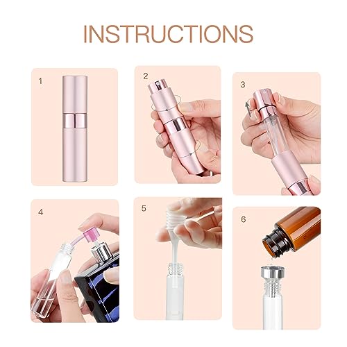LISAPACK 8ML Atomizer Perfume Spray Bottle for Travel (3 PCS) Empty Cologne Dispenser, Portable Sprayer (Red, Pink, Purple) - color: 3 Colors4