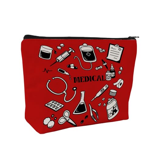 Medicine Storage Pouch with Diabetes, Medicines Bag, and Medical Supply Designs, White Canvas Zipper Cases, Multi-Use Functionality (Gift for Birthdays, Graduation, Christmas) (Style F) - style: Style F