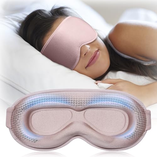 Weighted Blackout Sleep Mask for Women, 3D Contoured Zero Eye Pressure, Lash-Friendly Deep Eye Cups, Adjustable Slide Buckle Strap, Night Shift Nurse Essentials for Day Sleep & College Dorm Naps(Pink) - color: Pink