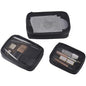 Mesh Makeup Bag, 3 Pcs Makeup Bag Set, Lightweight Mesh Cosmetic Bag with Zipper (S, M, L) - color: Black Mesh, size: Set - Small, Medium, Large