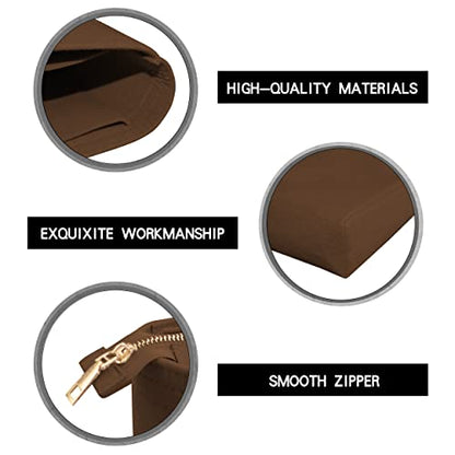 Felt Tote Bag organizer with Zipper Small Purse Organizer Insert With 2 Packs fits NeoNoe Noé Series perfectly - color: Brown