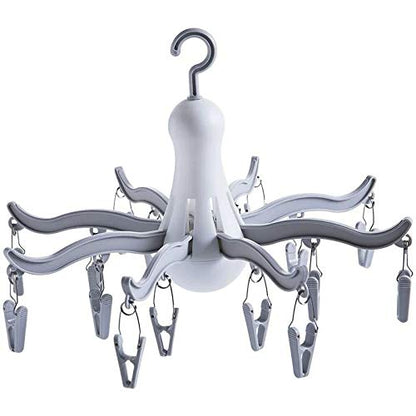 Foldable Clip and Drip Hanger/Hanging Drying Rack - 16 Clips Socks Drying Rack for Drying Underwear Clothes,Socks,Bras,Towel,Pants,Hat,Grey