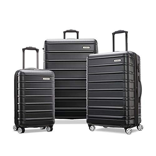 Samsonite Omni 2 Hardside 3 Piece Set - Includes Global Carry-On, Medium, & Large Checked Suitcases - 360° Dual Spinner Wheels - Integrated TSA Lock & Expansion - Amazon Exclusive - Midnight Black - color: Midnight Black, size: 3-Piece Set (Carry on/Mediu
