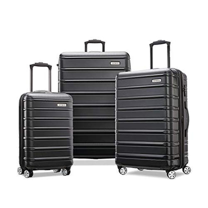 Samsonite Omni 2 Hardside 3 Piece Set - Includes Global Carry-On, Medium, & Large Checked Suitcases - 360° Dual Spinner Wheels - Integrated TSA Lock & Expansion - Amazon Exclusive - Midnight Black - color: Midnight Black, size: 3-Piece Set (Carry on/Mediu