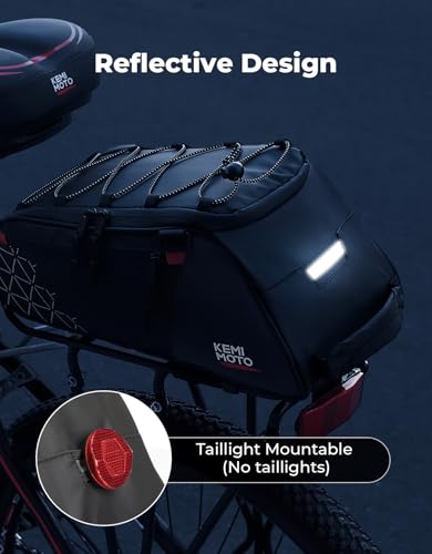 KEMIMOTO 8L Bike Bag with 6L Removable Cooler Bag, Bike Rear Rack Bag PVC Water Resistant Insulated Bag, Bicycle Trunk Pannier with Shoulder for Cycling Ebike Back Seat Storage - style: 13l