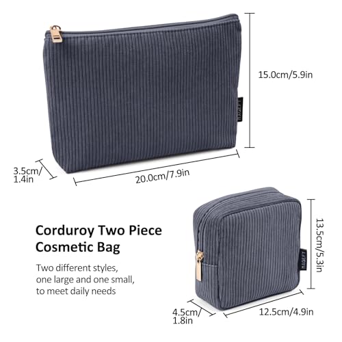 MAGEFY Makeup Bag Small Cosmetic Bag for Women - color: Black-2pcs-Small+Large