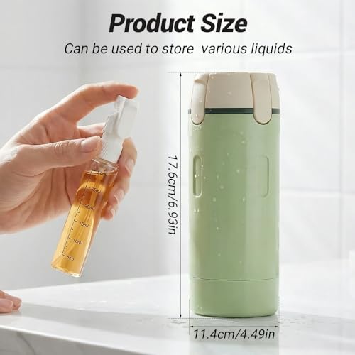 4-in-1 Travel Dispenser Bottle Refillable, 2026 New 4 Pack 30ML Travel Bottles for Toiletries, Leak Proof Travel Size Containers, Shampoo and Conditioner Bottles (Green+White) (White) - color: White