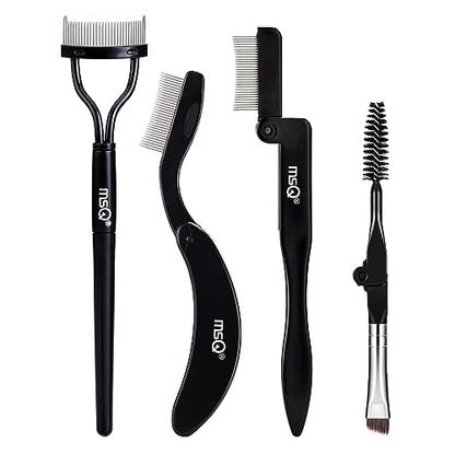 MSQ Eyebrow Brush and Comb Folding Eyelash Brush Eyelash Separator Eye Brow Comb & Spoolie Brush Professional Mascara Brushes Eye Makeup Tools Set 4PCS - size: 4 PCS