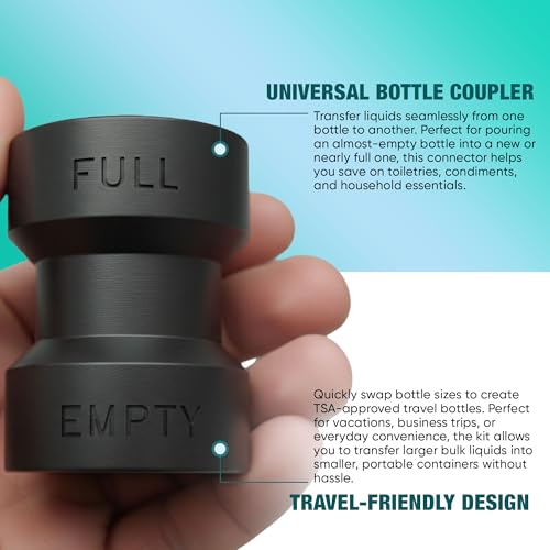 Last Drop Bottle Emptying Kit – BPA-Free Connector Fits Most Plastic Bottles – Get Every Drop of Soap, Shampoo, Lotion, Honey & More – No Waste, Easy 1-Pack