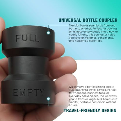 Last Drop Bottle Emptying Kit – BPA-Free Connector Fits Most Plastic Bottles – Get Every Drop of Soap, Shampoo, Lotion, Honey & More – No Waste, Easy 1-Pack