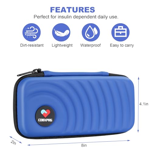 CDBXPRG Insulin Cooler Travel Case,Diabetic Cold Pack Organizer Bag with 2 Reusable Ice Packs for Insulin Pen and Other Medication Diabetic Supplies Blue - color: PU-Light Blue