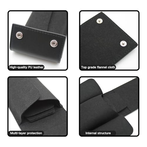 Watch Travel Pouch Portable Organizer - Luxury Watch Case Travel Recycled Leather Storage and Display for Men and Women (Single,Black) - color: WP-Black