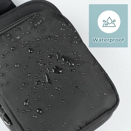 BROADREAM Sling Bag, Crossbody Bag with Anti-Theft Lock Zipper, RFID Blocking & Water Resistant for Travel Work Sport - color: Black