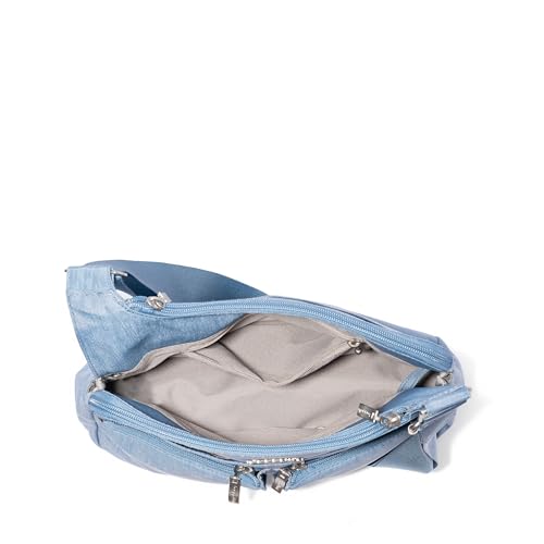 Baggallini Crossbody Travel Bag 11x8.5 Lightweight Water-resistant Nylon Handbag - color: Cornflower