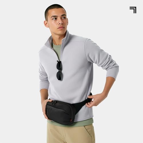 Sharper Image Crossbody Sling Bag for Men or Women Water Resistant Small Cross Body Fanny Pack Chest/Belt Bag with Adjustable Shoulder Strap for Outdoor Travel Hiking,Black (Metro Collection)