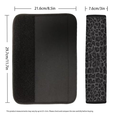 Gray Leopard Print Car Seat Belt Cover Seatbelt Shoulder Pad 2 Pack Comfortable Car Interior Automotive Anti-Slip Shoulder Strap Protects Fit Most Cars, Truck, Suv, or Van - color: A-Gray Leopard Print
