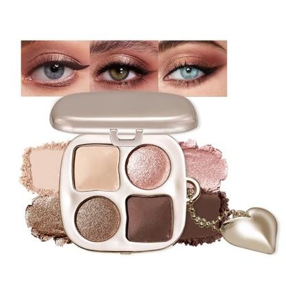 Warm Peach Nude Eyeshadow Palette – Matte & Shimmer High Pigment Blendable Long-Lasting Everyday Eye, Champagne Glow & Warm Neutral Contour Makeup Palette, Perfect for Blue, Green & Brown Eyes - color: A05