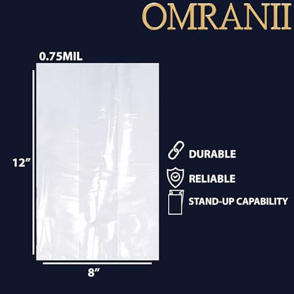 Clear Gusseted Bags 0.75 Mil, 8" X 4" X 12" & 1000 Bags| LDPE Material, For Food Packaging, Storage & Display | Heat Sealable Plastic Bag, Ideal for Bakery, Deli, Snacks, and Commercial Use - size: 8" X 4" X 12" & 1000Bags