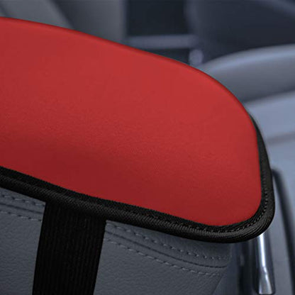 FH Group Neosupreme Red Flat Pattern Center Console Pad – Water-Resistant Armrest Cover Protector for Cars, SUVs & Trucks - color: Red, style: Console Cover (Plain)