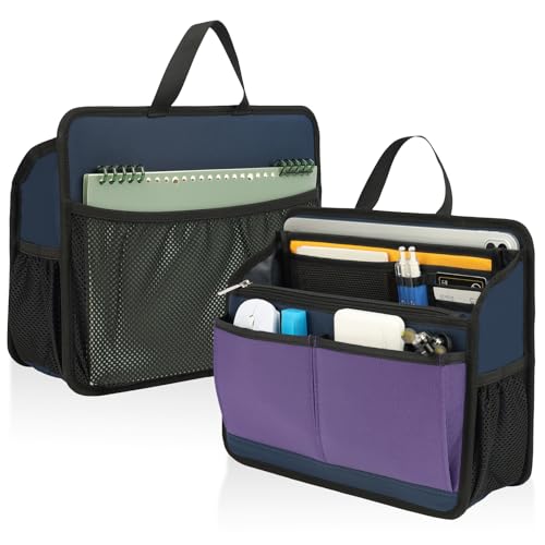 Small Rugged Organizer Insert for Briefcase Tote Shoulder Messenger Bag-19 Pockets,Padded Water-repellent Nylon-Mix - color: Mix, size: Small