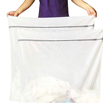 Runtoo 2 Pack 36 x 36 inches Extra Large Laundry Bag Delicates Wash Bags Camp Travel Heavy Duty Zipper Big Net Sweater Curtain Bedding Robes Blanket Jumbo Toys Organizer - size: 2 PACK