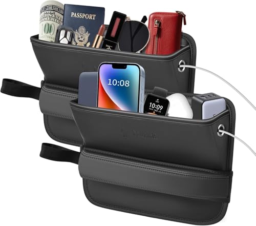 FLORICH Car Seat Gap Filler Organizer, 2-in-1 Seats Gap Filler Organizer and Storages Between Seat Car Gap Filler, Car Organizer Front Seat Universal Fit for Car SUV Truck Black 2 Pack - color: B-Pro Car Seat Gap Fille-Black-2Pack