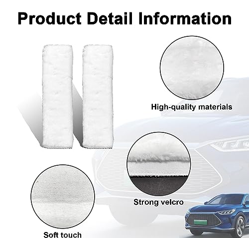 Ziciner 2 Packs Car Seatbelt Covers Shoulder Pad, Universal Soft Faux Sheepskin Shoulder Cover for Comfortable Driving, Fluffy Seat Belt Protector Help to Protect Your Neck and Shoulder (White) - color: White