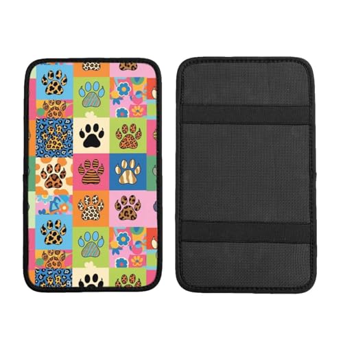 Center Console Cover Seat Box Cute Cats Paws Set, Auto Armrest Protector, Interior Decor for Vehicles - color: Picture (607)