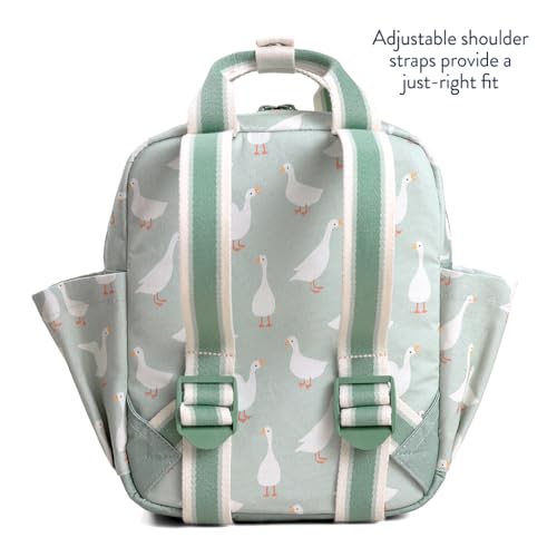 Itzy Ritzy Toddler Backpack - Daycare Bag - Features Adjustable Shoulder Straps, 2 Side Pockets & Spacious Interior with Wipeable Fabric Lining & Name Label, Goose - color: Goose