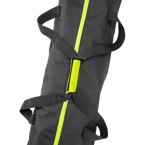 MOOCY Ski Bag for Air Travel, Unpadded Snow Bag Fits Skis Up to 200cm, Carrying Bag for Adults and Children - color: Black with Green Trim