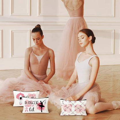 30pcs Dance Makeup Bag Dance Cosmetic Bags Dancer Gifts Survival Kit Pouch Travel Toiletry Bag Mothers Day Gifts for Girls Women Dance Teacher Competition - style: Dancer