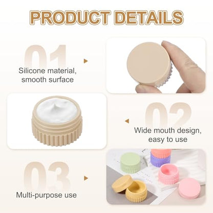 uxcell 4pcs Travel Containers for Toiletries, 0.68oz 20ml Small Silicone Cream Jars Leak-proof Travel Essentials with Lid for Cosmetic Body Skin Cream, Light Brown - color: Light Brown
