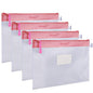 Zipper Pouch, Wisdompro 4 Packs Durable Letter Size Waterproof Mesh File Bag, Document Organizer - Pink - color: Pink