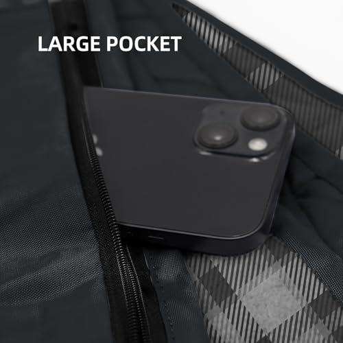 Large Outdoor Waterproof Blanket Extra Thick Fleece Stadium Blanket for Camping, Car, Pet, Picnics - Windproof, Wearable, Machine Washable 80" x 58" (Black Check) - color: Black Check