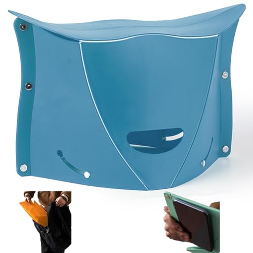 Foldable Portable Outdoor Stool, Thickness of 0.5 in, Quick Opens for Camping Hiking Picnic Fishing Subway, Lightweight Mini Folding Travel Potty Stool, Footrest for Air Travel Blue - color: Blue