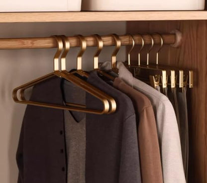 Premium Matte Gold Aluminum Coat Hangers 90 Piece Set, 16.5” Extra Smooth & Durable Metal Shirt Dress Hanger,Aluminum Alloy Hanger,Clothing Support,Clothing Hang - style: Golden Thick Hanger（90）