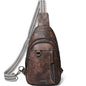 LATMAP 7L Sling Bag for Women Men Leather Small Sling Backpack Daypack Anti Theft Fanny Pack Crossbody Purse Travel - color: Regular Size-coffee
