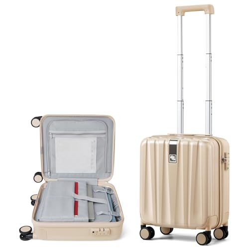 Hanke 16 Inch Underseat Carry on Suitcases with Wheels,Lightweight Hard Shell Carry on Luggage for Weekender, Travel Approved Small Suitcase,Travel Luggage for Womem Men,Cuba Sand pink. - color: Cuba Sand, size: Underseat 16-Inch