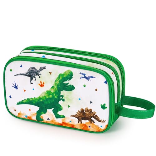 Dinosaur Toiletry Bag - Travel Toiletry Bag for Boys Kids Christmas Birthday Gift Toiletries Makeup Cosmetic Pouch Camping Traveling Toiletry Case Water-resistant Wash Bag Dopp Kit with Mesh Pocket - style: Dinosaur C