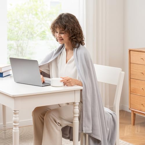 Berkshire Blanket Microfleece Throw Size Bed Throw Blanket Chateau Gray, Lightweight Soft Breathable Plush Micro Fleece Throw Blanket for Travel, Bed and Couch, 50x60 Inches - color: Chateau Gray, size: Throw/Throw XL