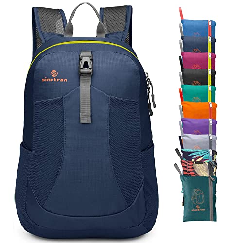 sinotron 22L Lightweight Packable Hiking Backpack, Small Hiking Backpack Day Pack for Women Men Travel Camping Vacation - color: Dark Blue