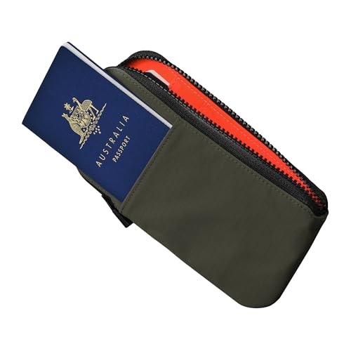 ALPAKA Zip Travel Wallet Green Axoflux 210D - RFID Passport Holder - Self Locking Zipper - Tear Resistant Material - Four Pockets and Two Card Slots - HUB Accessories Compatible - color: Green