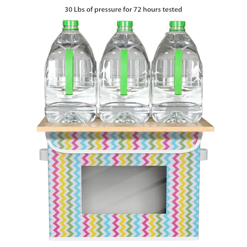 Univivi Fabric Foldable Storage Boxes [4-Pack] Large Collapsible Stackable Storage Bins with Lids, Closet Organizers and Storage Cube Basket for Home, Office, Bedroom (Colorful, 17”x 12” x 12”) - color: Colorful Ripple, size: 17''-4 Pack