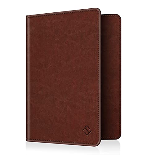 FINTIE Passport Holder, Slim Travel Wallet RFID Blocking Card Case Cover Passport Cover Protector Essentials with Credit Card Slots for Women/Men | Slim - color: Vintage Brown