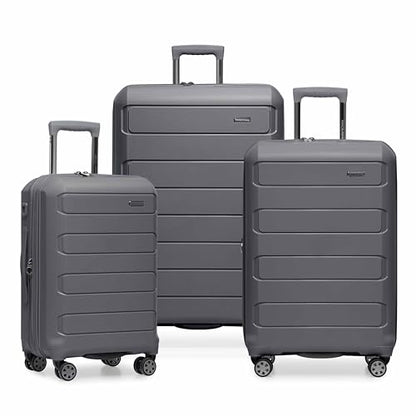 Traveler's Choice Pagosa Hardshell Expandable Luggage with Spinner Wheels, Gray, 3-Piece Set (22/27/30) - color: Gray, size: 3-Piece Set (22/27/30)