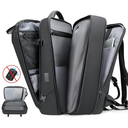 TANGCORLE Vacuum Seal Travel Backpack,Expandable Vacpack Backpack with Vacuum Compression System 50L - color: Black-c50