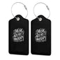 Music is My Therapy Set of 2 Durable Leather Luggage Tags Stylish Travel Gear Men Women