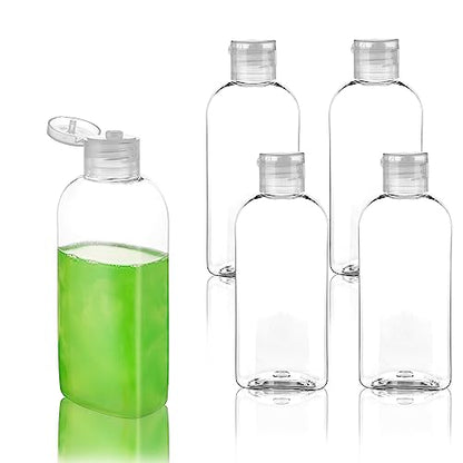 Travel Size Containers Plastic Travel Bottles for Toiletries Leak Proof Squeeze Bottle with Flip Cap TSA Approved 3.4oz/100ml Small Bottles for Liquids, Shampoo & Lotion (5 Pack) - size: A-5 Counts