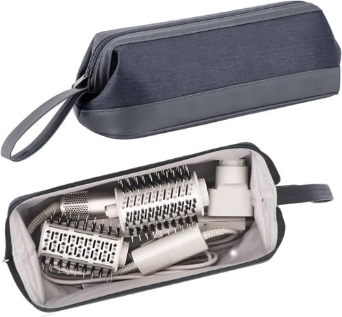 2026 Latest Shark Flex Style Travel Case for Dyson Airwrap Hair Dryer Brush Revlon Hair Tools Travel Bag Carrying Case Flat Curling Iron Organizer(Dark Gray) - color: Dark Gray