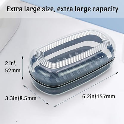 OZNER Clear Travel Soap Case Compatible with Kitsch - Leak-Proof Multi-Use Soap Holder with Draining Layer for Shampoo Bars, Gym, Travel & Camping（Transparent White,1 Pack） - color: Transparent